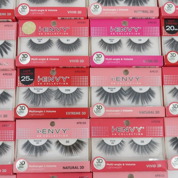 Lot of 28 I Envy by KISS 3D Collection Strip Eyelashes Black NO Adhesive NEW - Picture 5 of 13